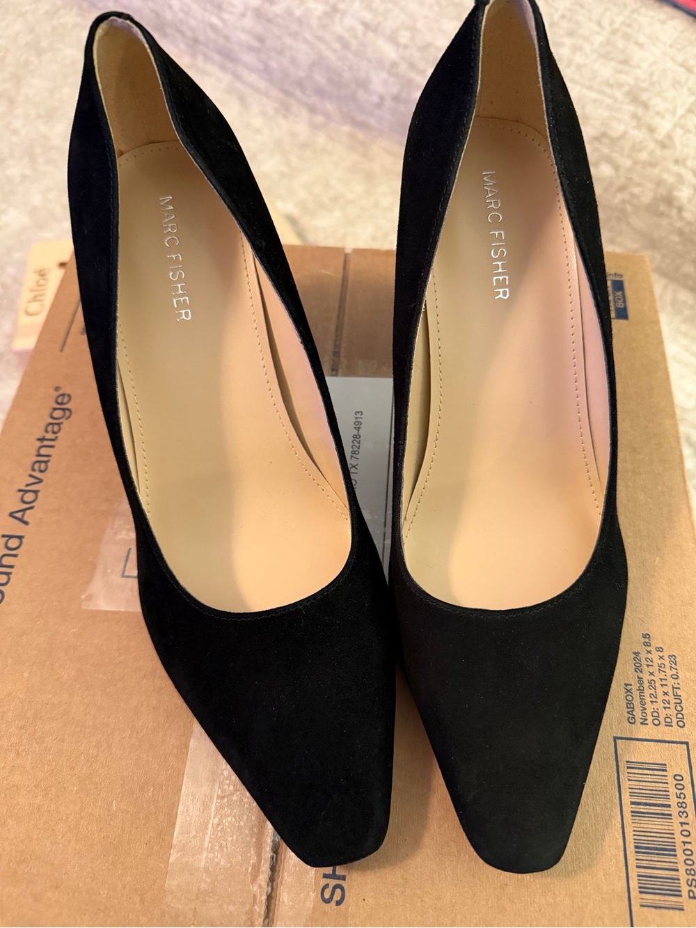 Marc Fisher Black Suede Pump Heels